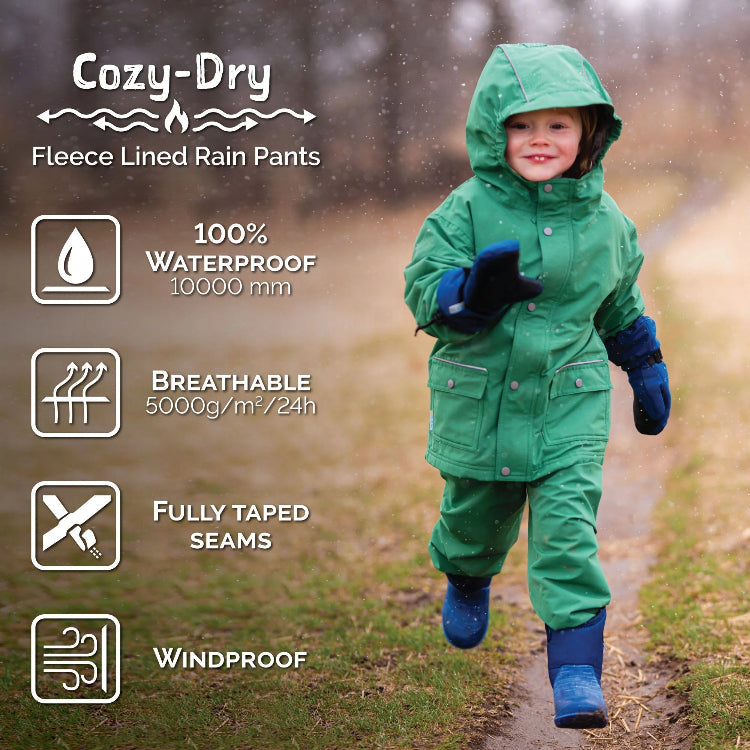 Jan & Jul Waterproof Cozy Dry Rain Pants Wolf and Bear