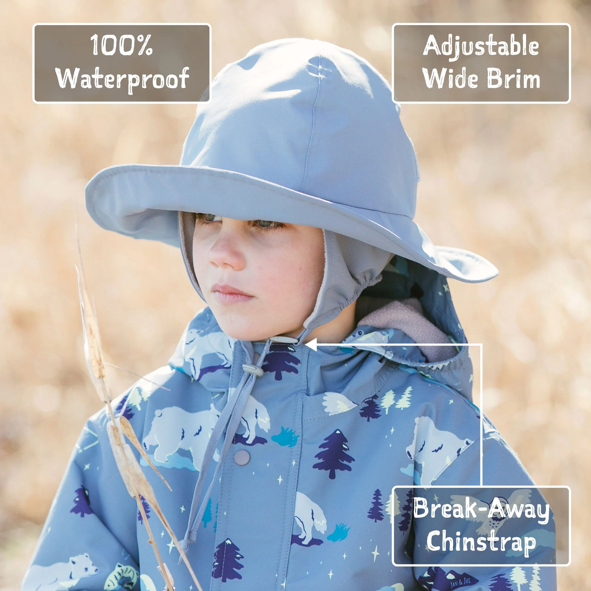Jan & Jul Waterproof Rain Hats Dusty Blue