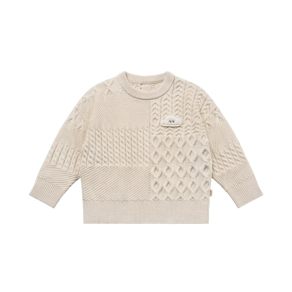 Petite Revery Cotton Knit Sweater Cloud