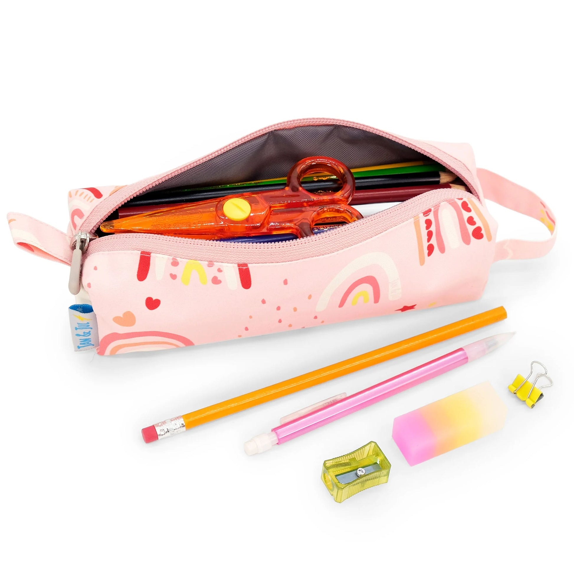 Jan & Jul Kids Pencil Case Pink Rainbow