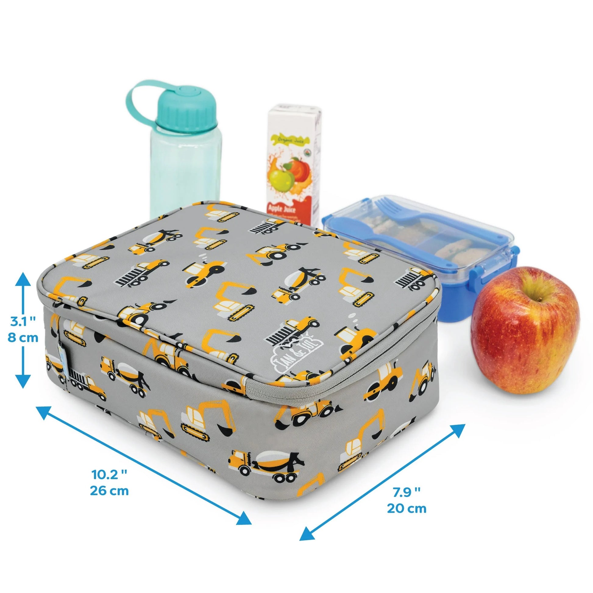 Jan & Jul Kids Lunch Bag Grey Construction
