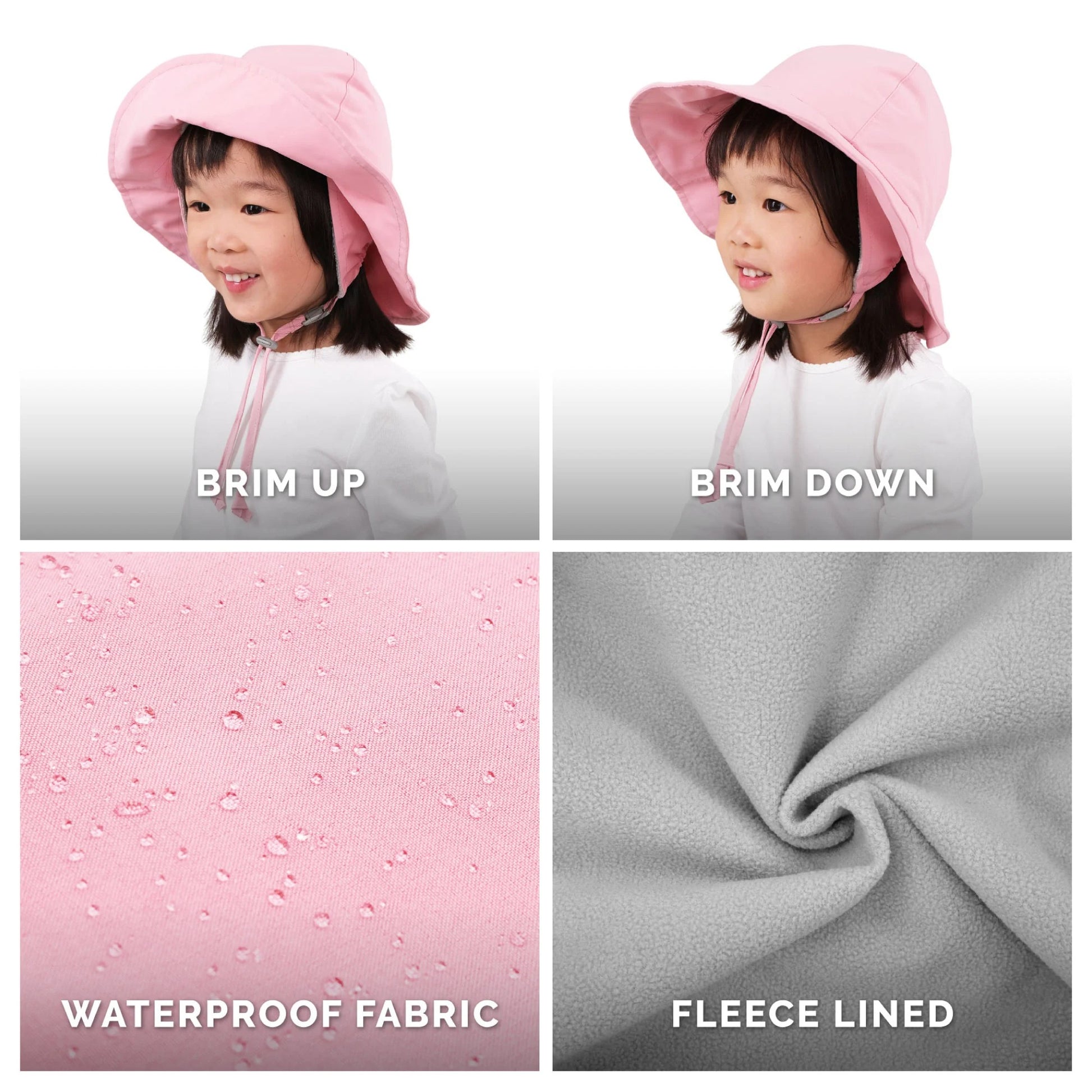 Jan & Jul Waterproof Rain Hats Dusty Pink