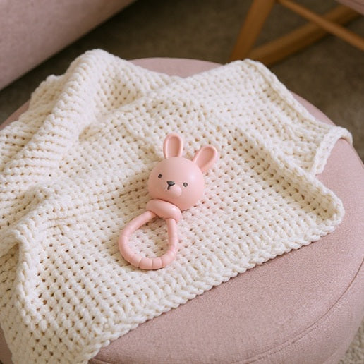 Itzy Ritzy Sweetie Rattle Pink Bunny