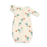 Silkberry Baby Bamboo Gown Matching Color Neck Binding Pixel Jelly Print