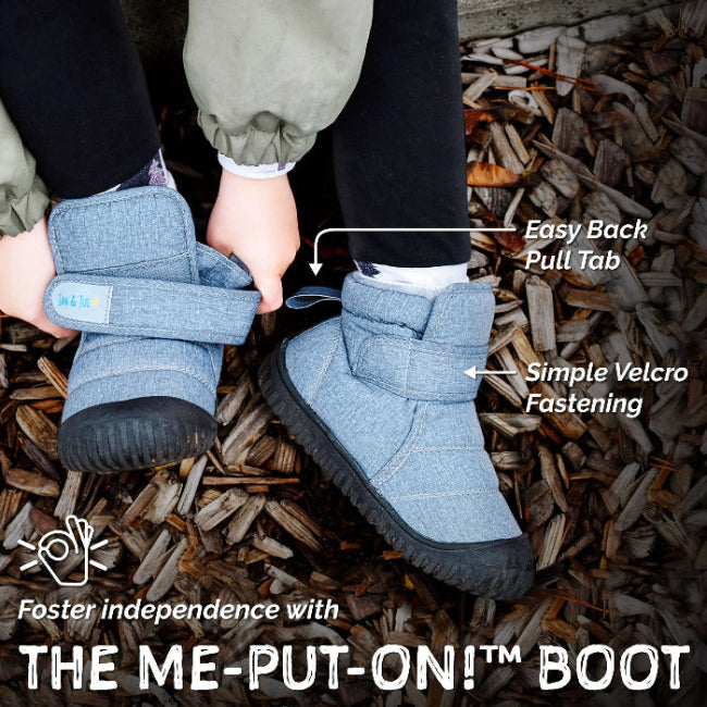 Jan & Jul Kids Insulated Ankle Boots Dusty Blue