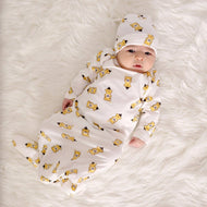 Silkberry Baby Organic Cotton Knot Hat Honey Bear Print