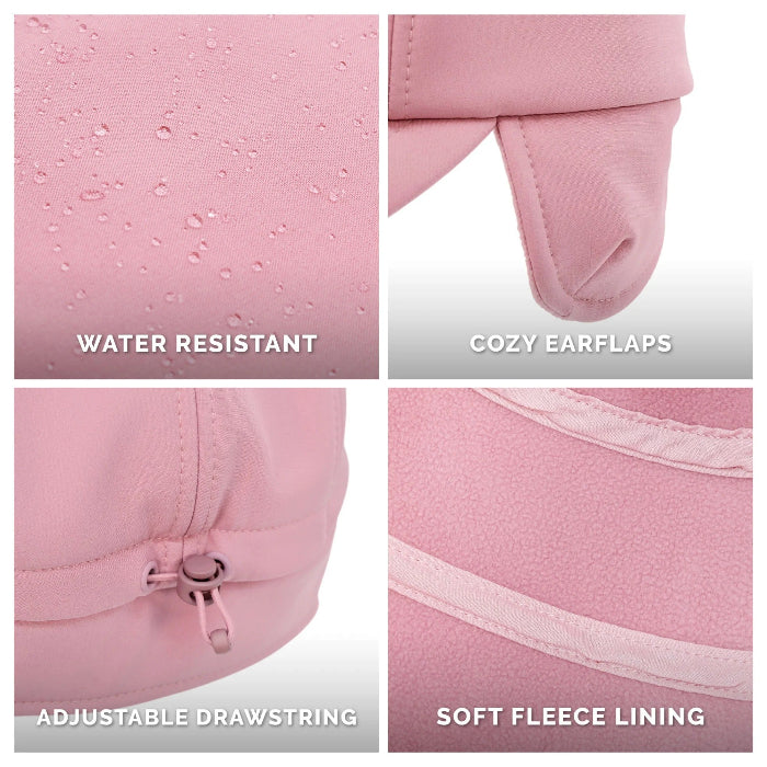 Jan & Jul Kids Water Resistant Softshell Cap Dusty Rose
