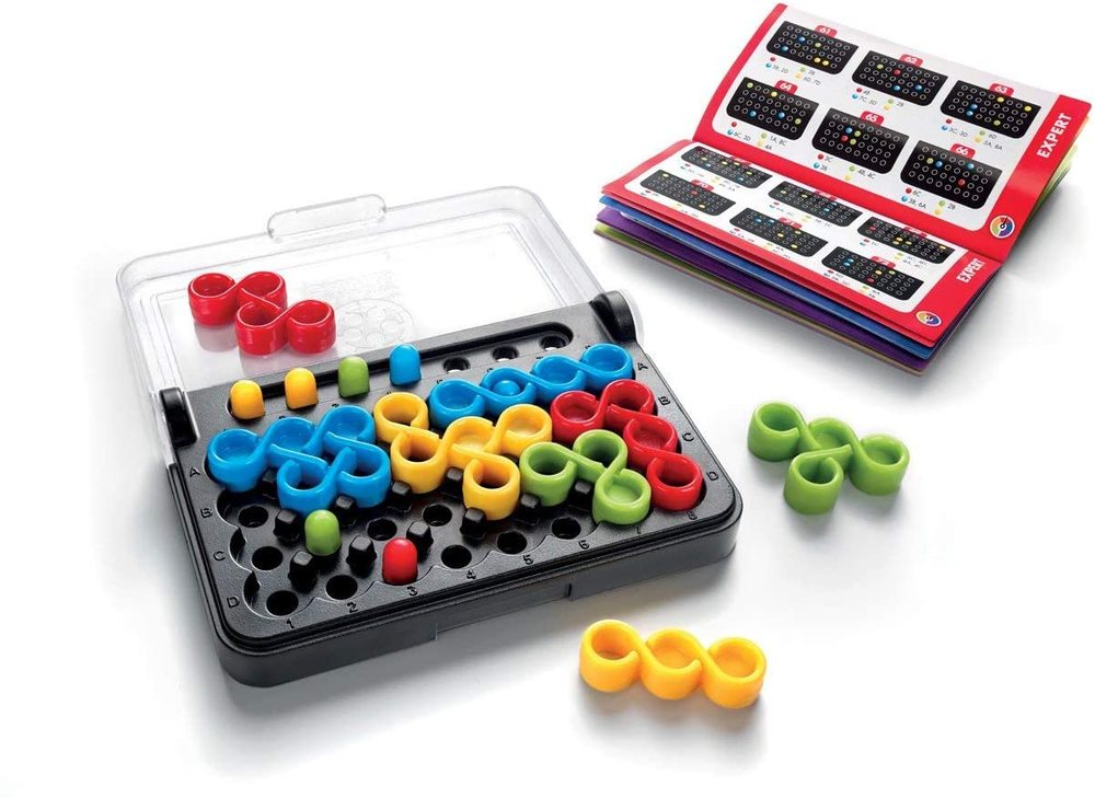 Smart Games IQ Twist puzzle with colorful rings on board