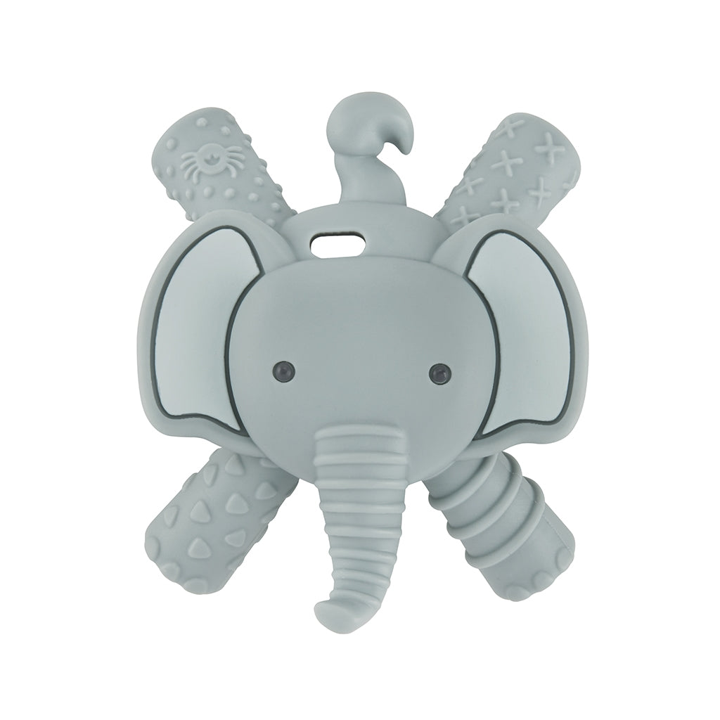 Itzy Ritzy baby molar teether, elephant, gray