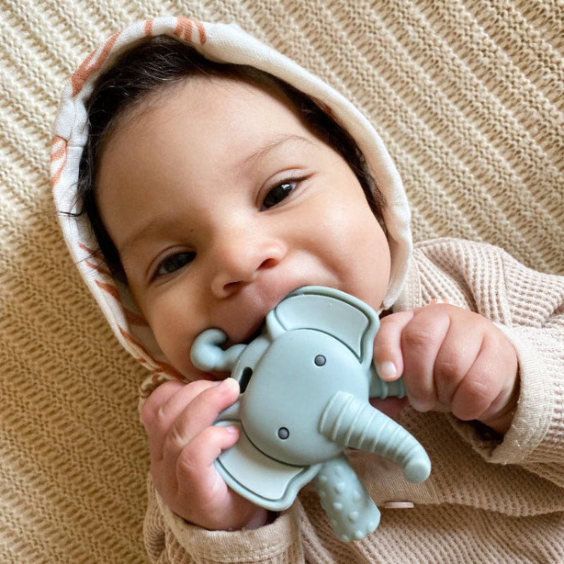Itzy Ritzy baby molar teether pale blue elephant