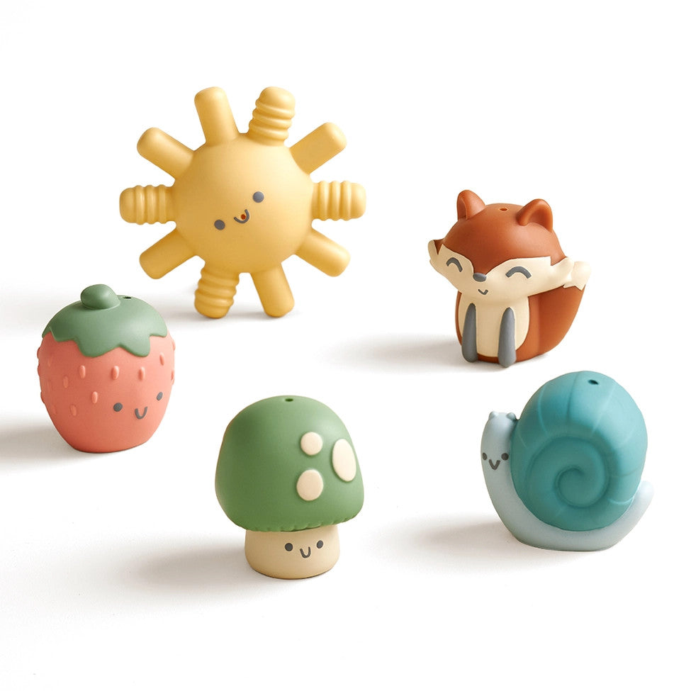 Itzy Ritzy Itzy Bitzy Puppets, 5 colorful bath toys