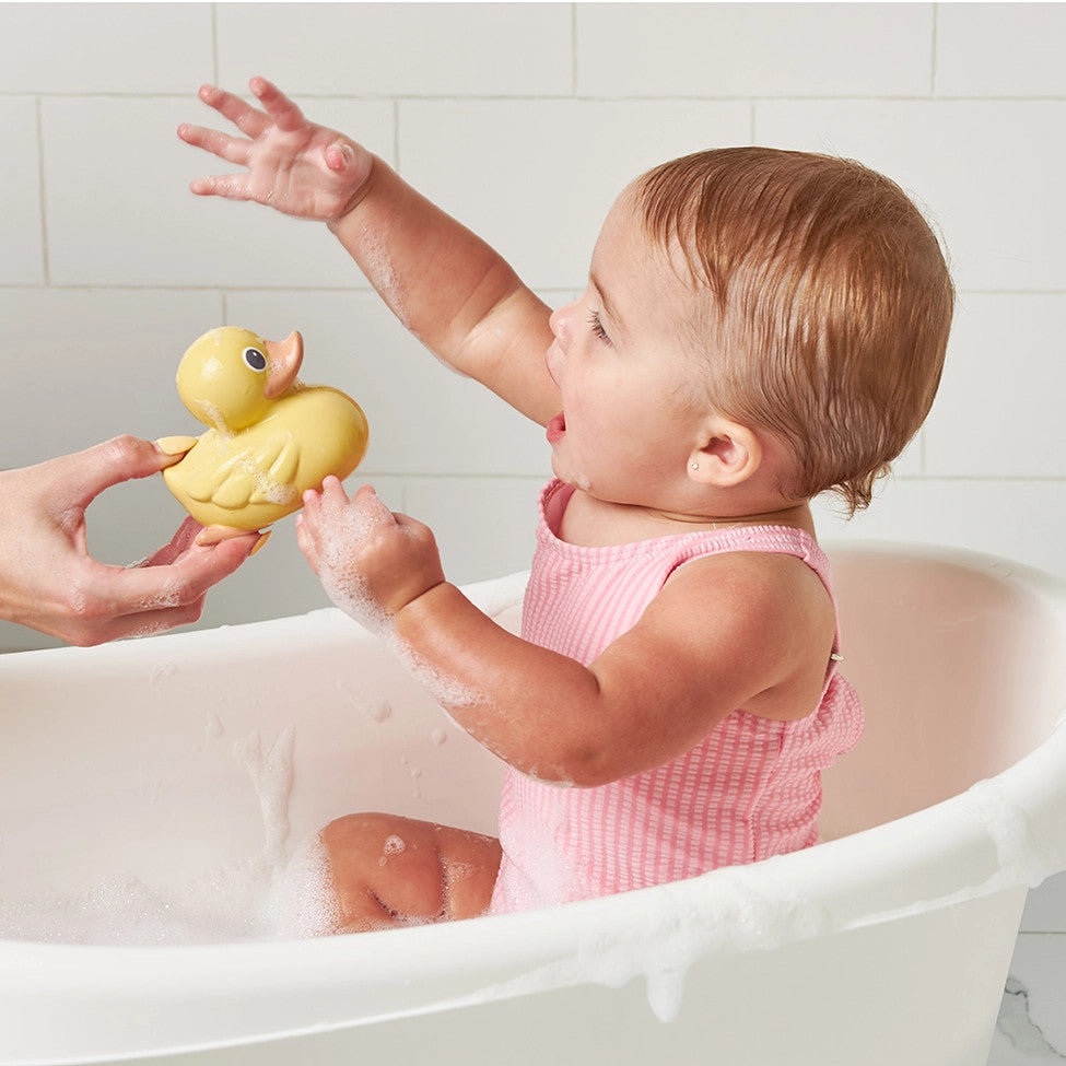 Itzy Ritzy Itzy Ducky Family yellow rubber duck and baby in pink swimsuit