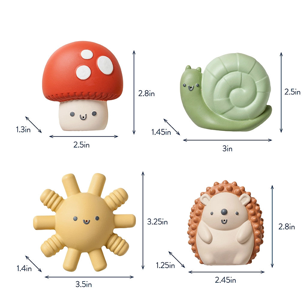 Itzy Ritzy Itzy Squirt bath toys 4-pack: mushroom, snail, starfish, hedgehog