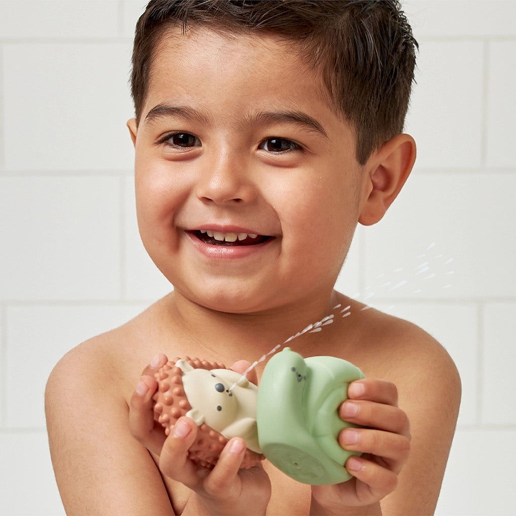 Itzy Ritzy Itzy Squirt bath toys, 2-pack, soft, green and cream