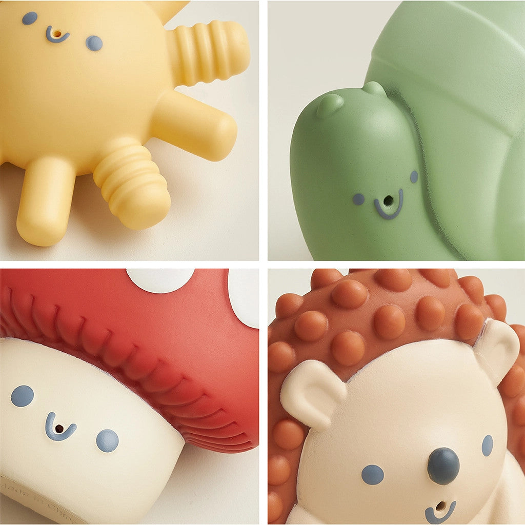 Itzy Ritzy squirt bath toys, 4-pack, colorful shapes