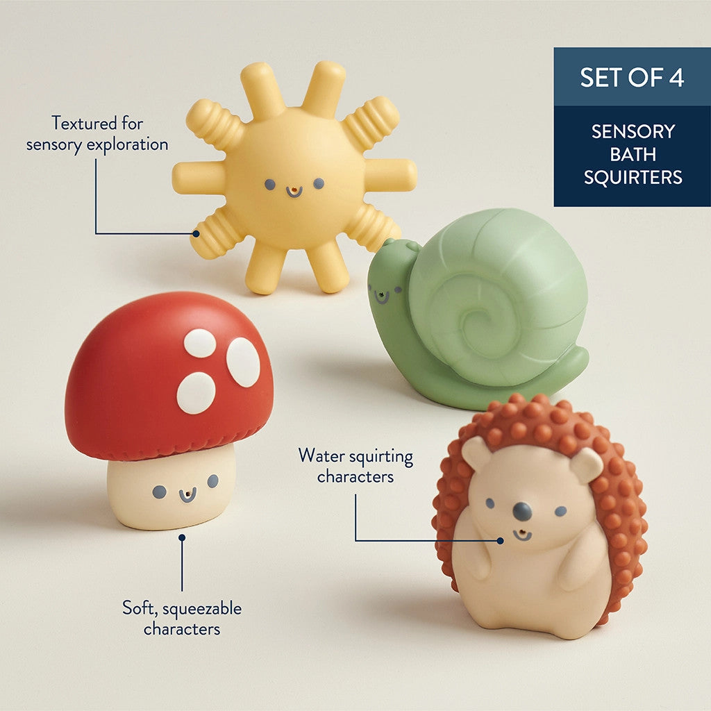 Itzy Ritzy Itzy Squirt 4-pack of soft bath toys mushroom, sun