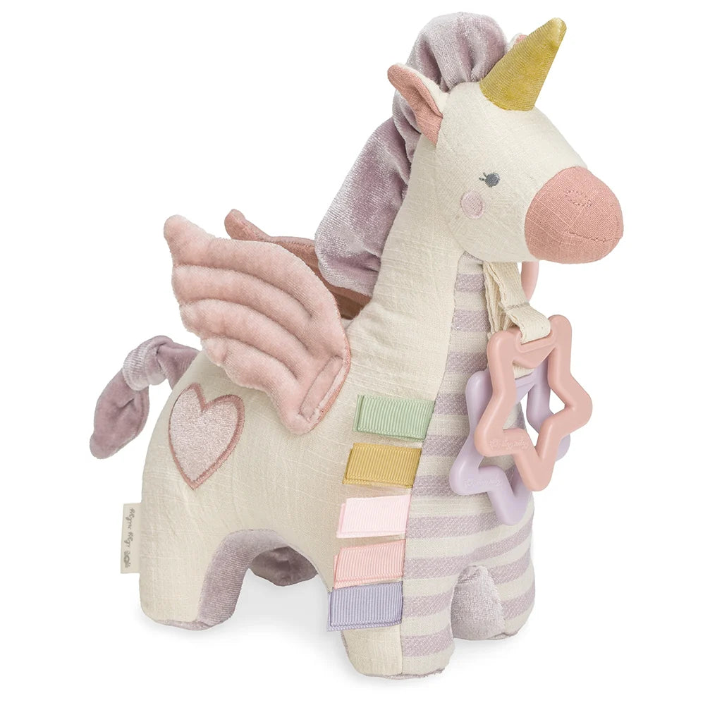 Itzy Ritzy Itzy Friends Link & Love activity plush pastel unicorn