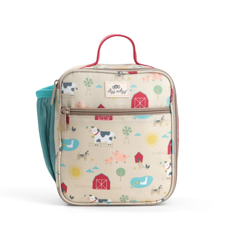 Itzy Ritzy lunch box bag beige farm animal pattern