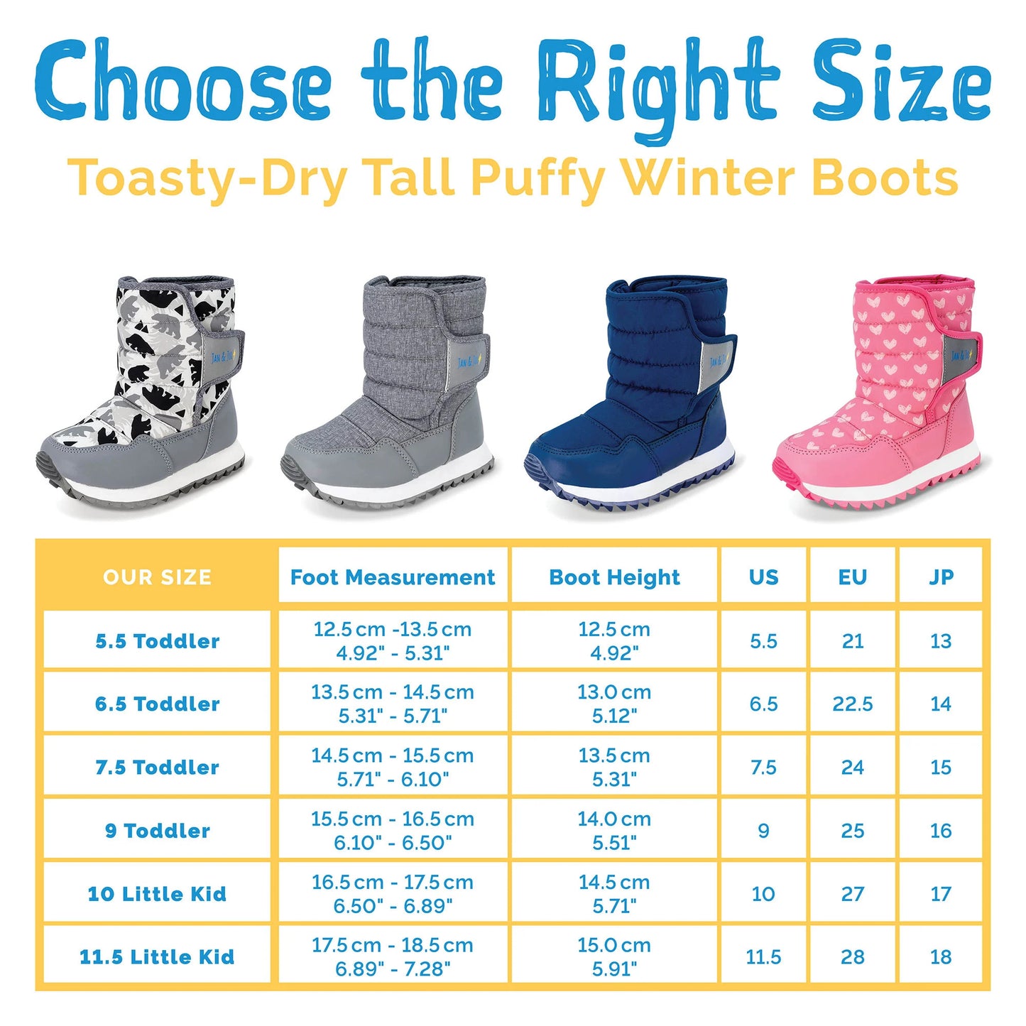JAN & JUL KIDS TALL PUFFY WINTER BOOTS HEATHER GREY - baby enRoute