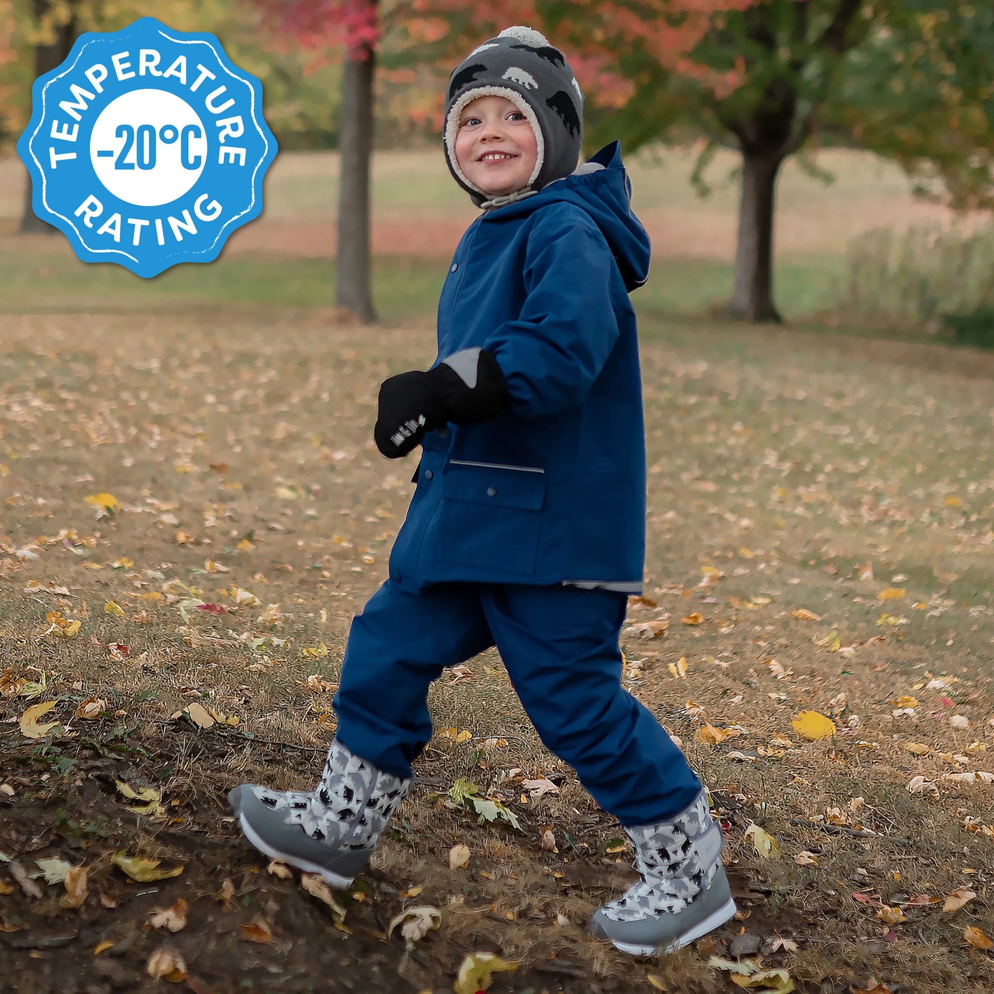 Jan & Jul Kids Tall Puffy Winter Boots Heather Grey