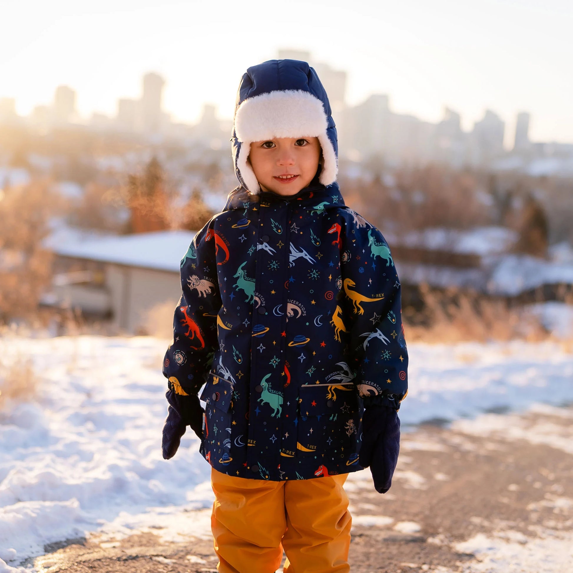 Jan & Jul Waterproof Cozy Dry Rain Jacket Space Dinos