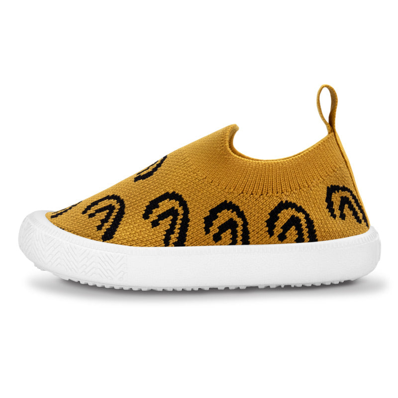 JAN & JUL GRAPHIC KNIT SHOES MUSTARD RAINBOW