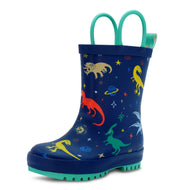 JAN & JUL PUDDLE DRY RAIN BOOTS SPACE DINOS
