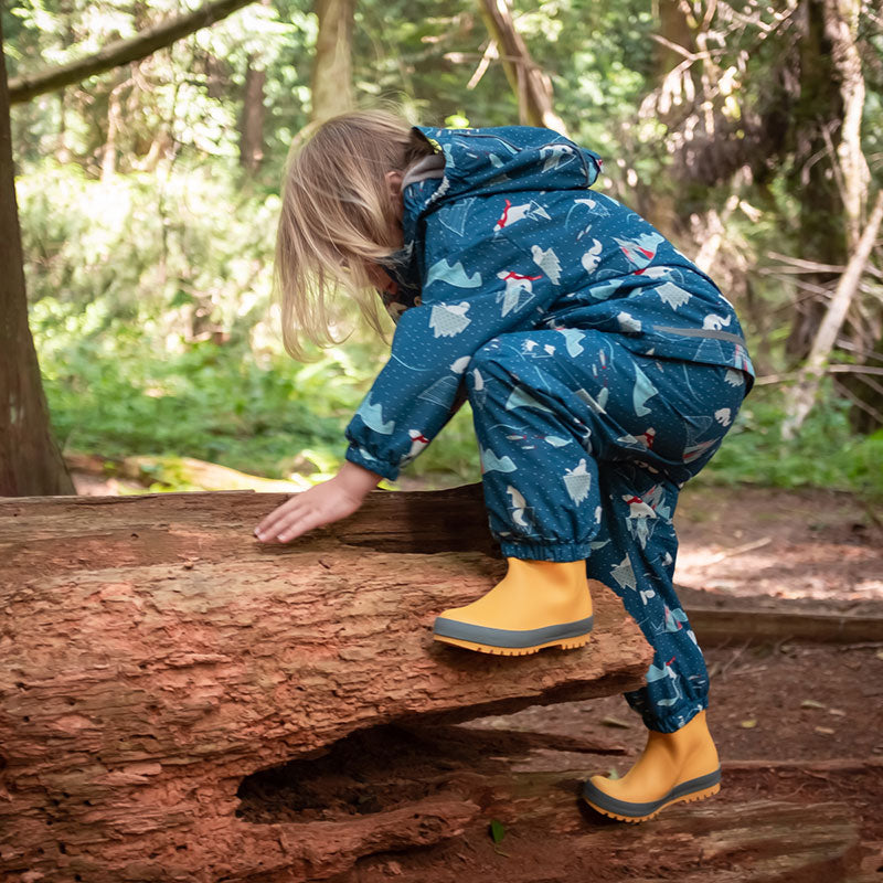JAN & JUL PUDDLE-DRY RAIN BOOTS YELLOW ( HANDLE) - baby enRoute