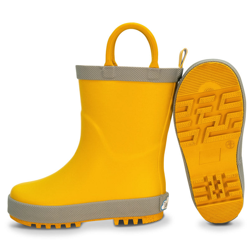 JAN & JUL PUDDLE-DRY RAIN BOOTS YELLOW ( HANDLE) - baby enRoute