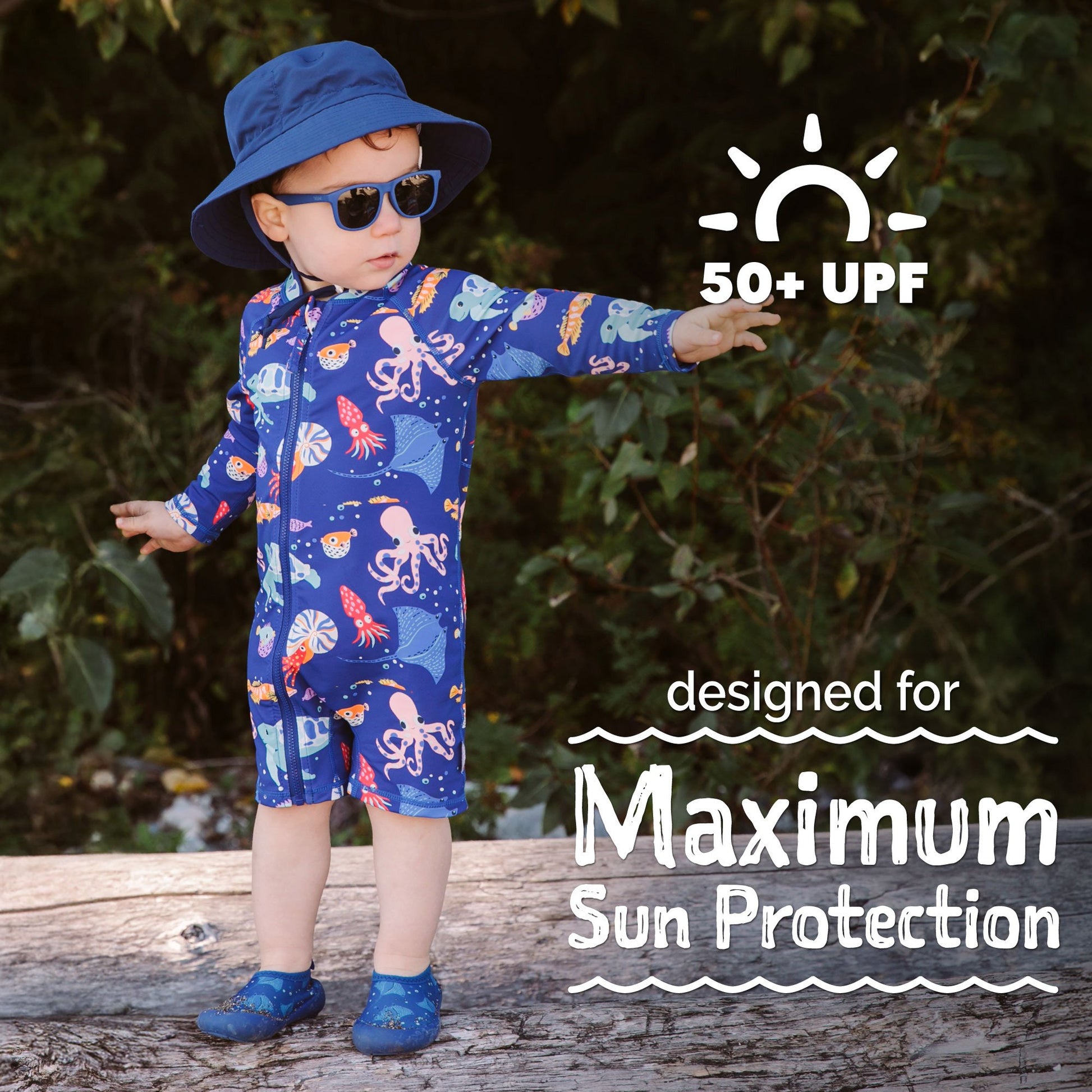 JAN & JUL KIDS ONE PIECE UV SUN SUIT SEA FRIENDS