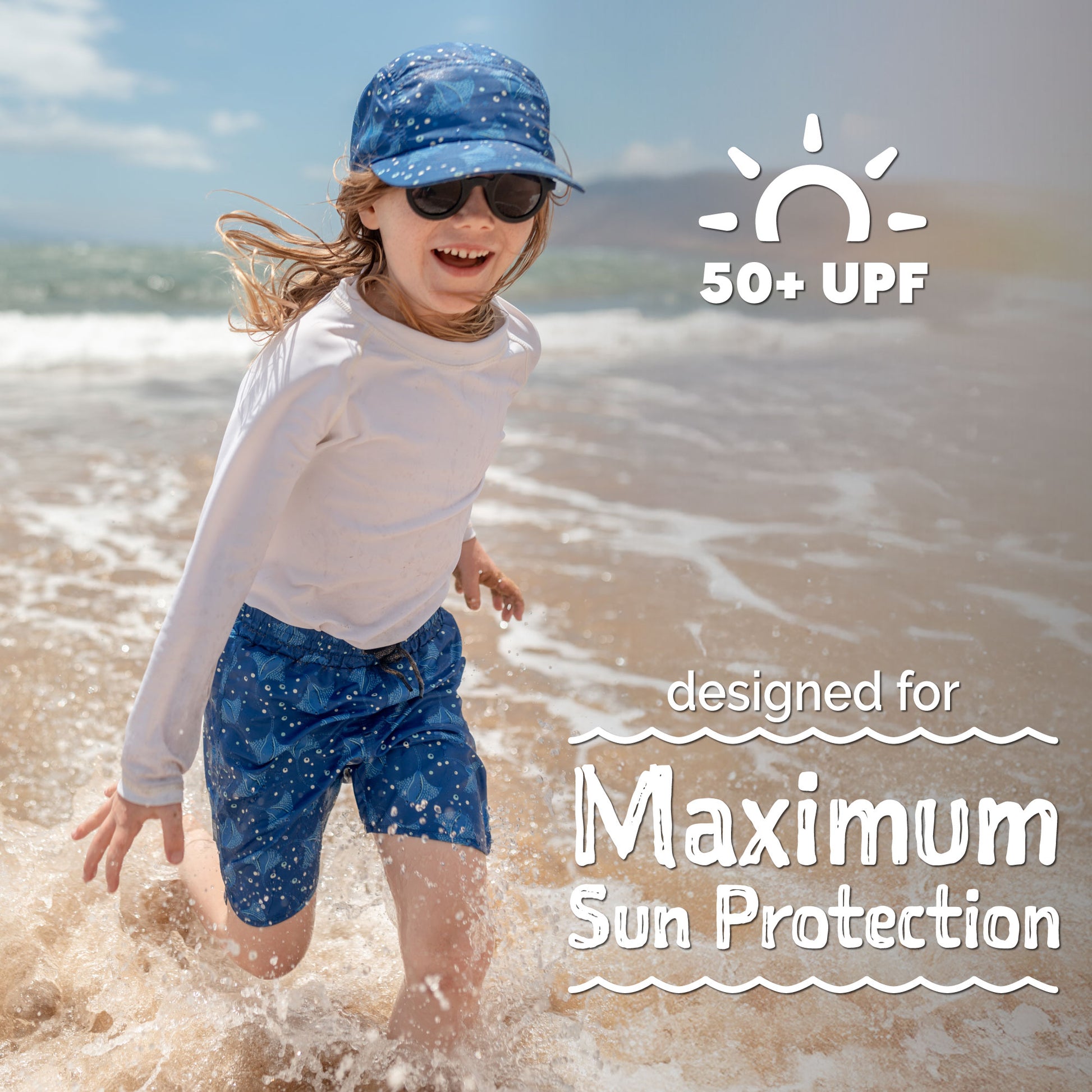 JAN & JUL KIDS UV SWIM SHORTS MANTA RAY