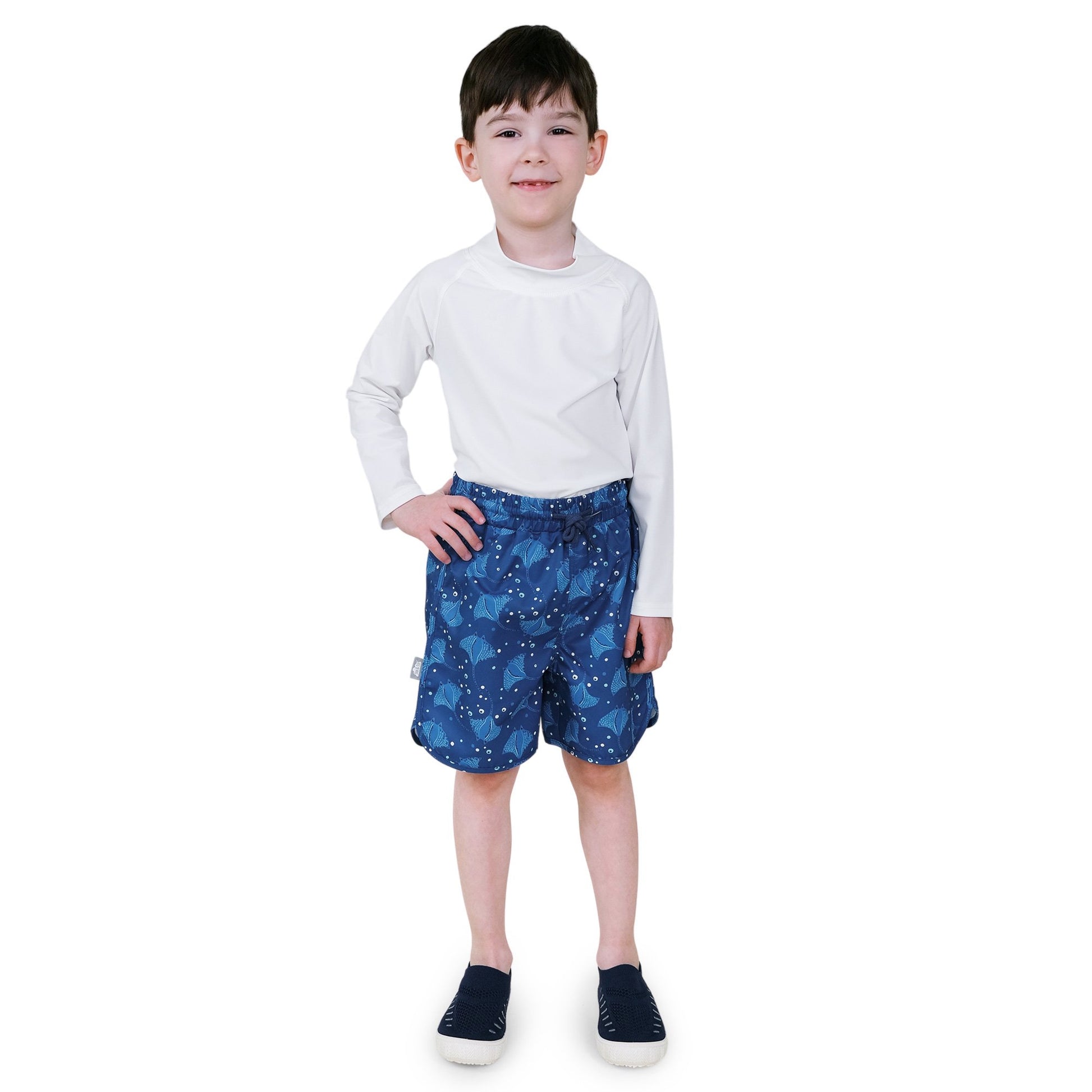 JAN & JUL KIDS UV SWIM SHORTS MANTA RAY