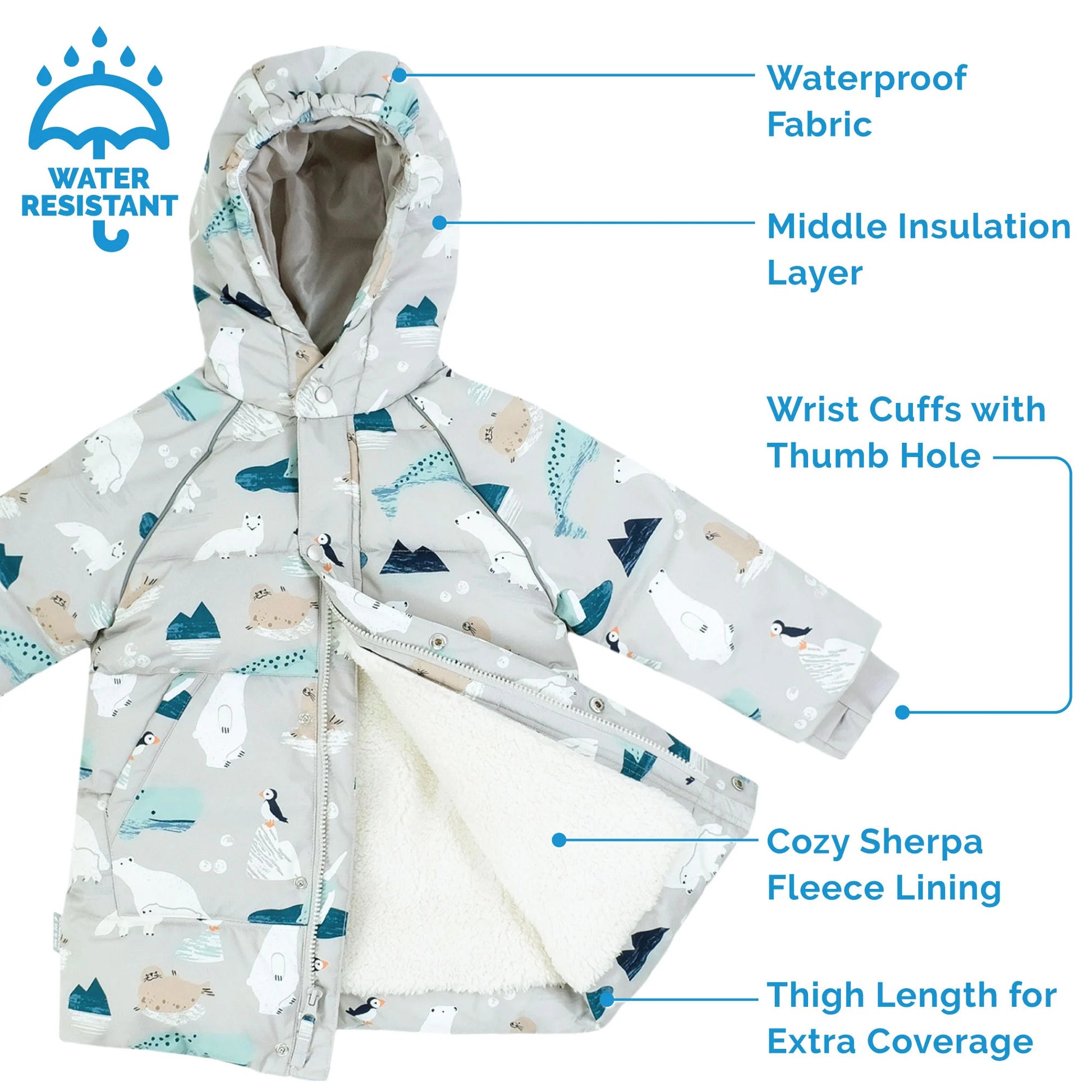 Jan & Jul Waterproof Winter Coat Polar Pals