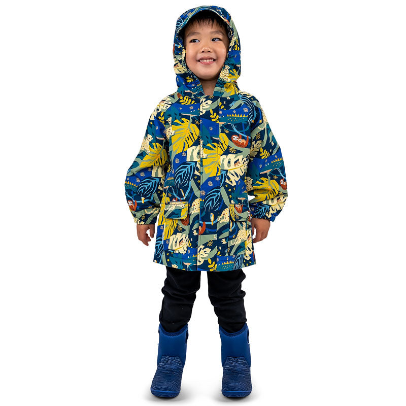 JAN & JUL WATERPROOF PUDDLE DRY RAIN JACKET JUNGLE NIGHTS
