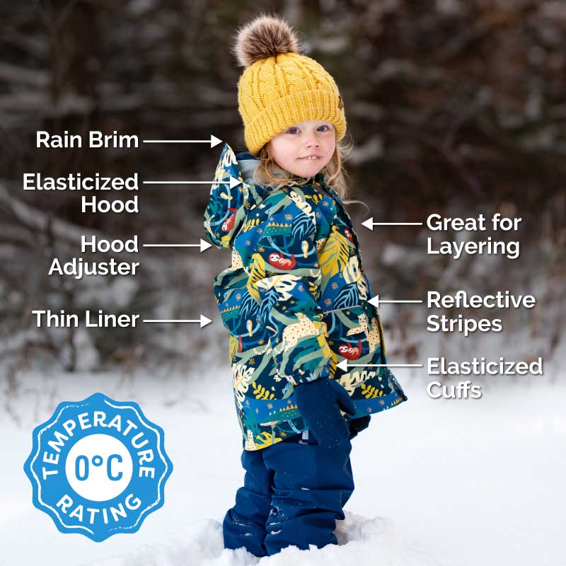 JAN & JUL WATERPROOF PUDDLE DRY RAIN JACKET JUNGLE NIGHTS