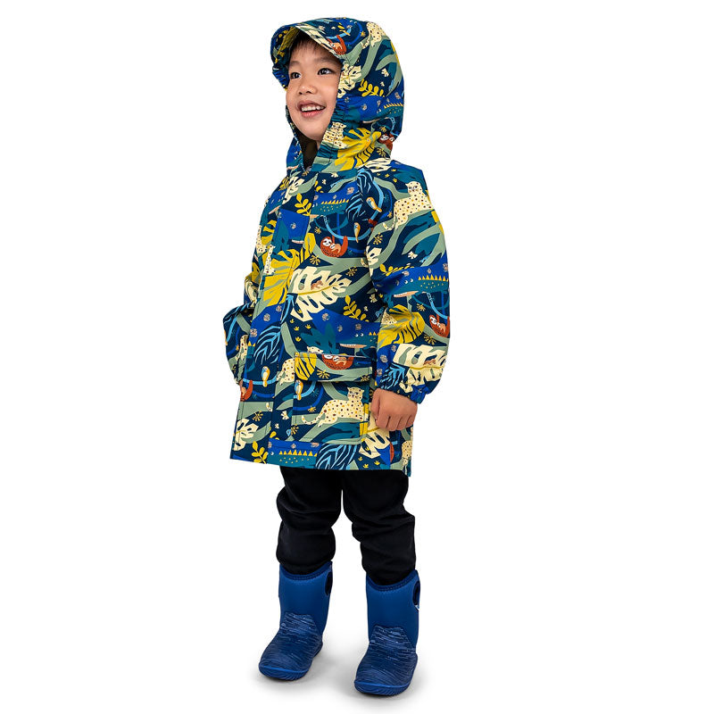 JAN & JUL WATERPROOF PUDDLE DRY RAIN JACKET JUNGLE NIGHTS