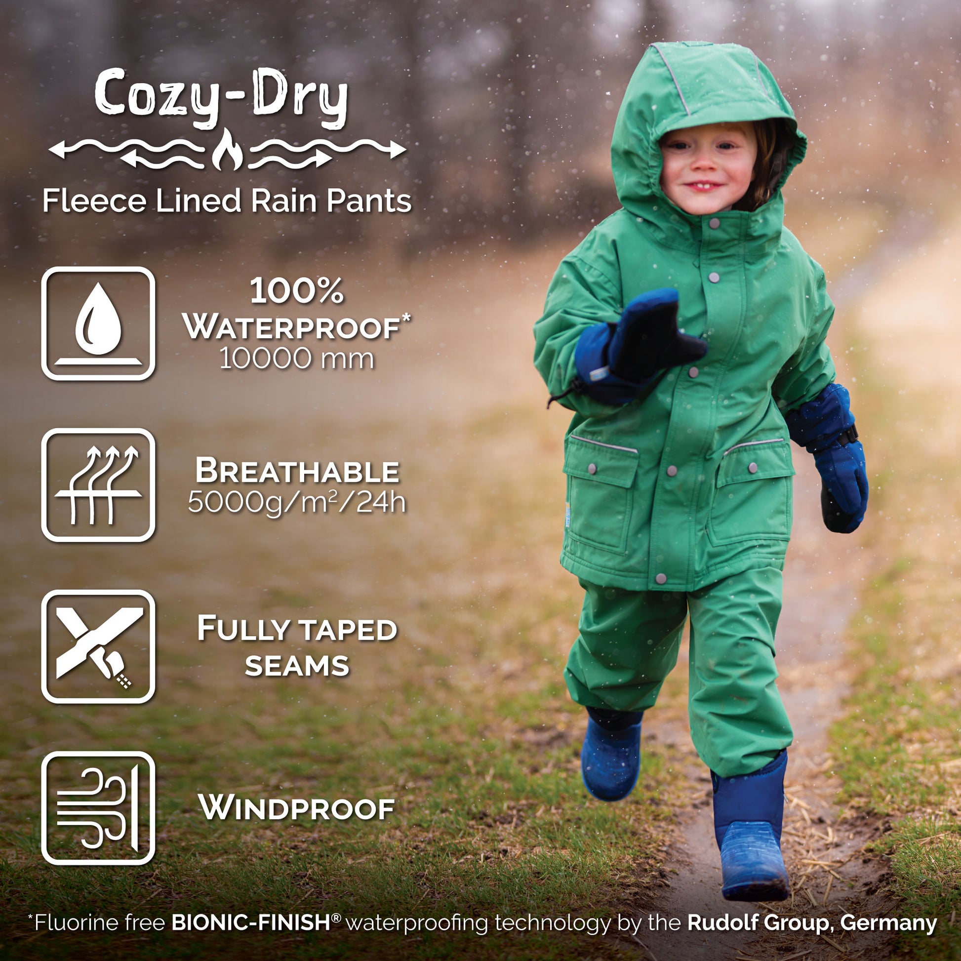 JAN & JUL WATERPROOF COZY DRY RAIN PANTS BLACK