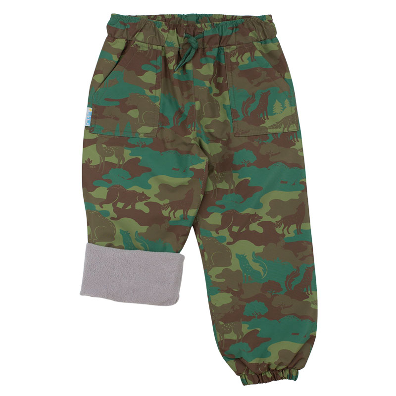 JAN & JUL WATERPROOF RAIN PANTS COZY-DRY WOODLAND CAMO