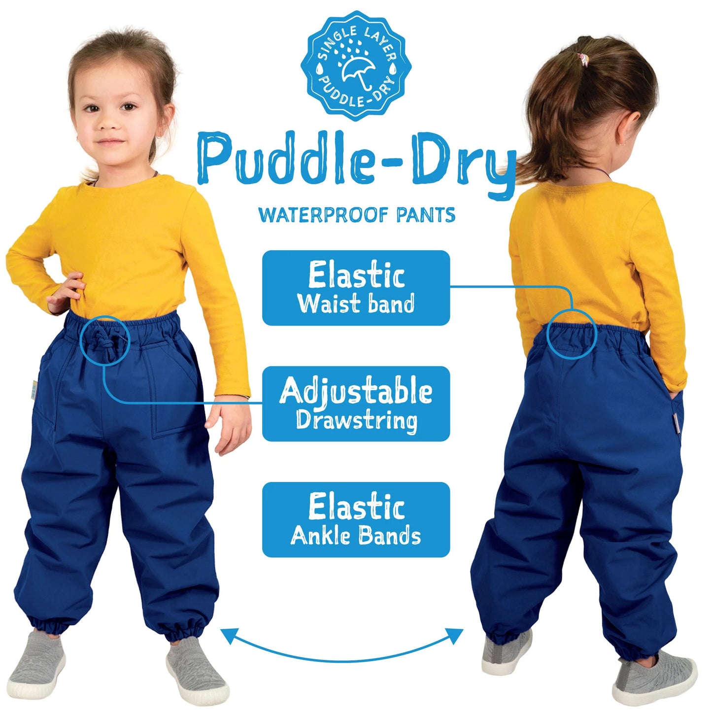 JAN & JUL WATERPROOF RAIN PANTS PUDDLE-DRY DUSTY MINT - baby enRoute