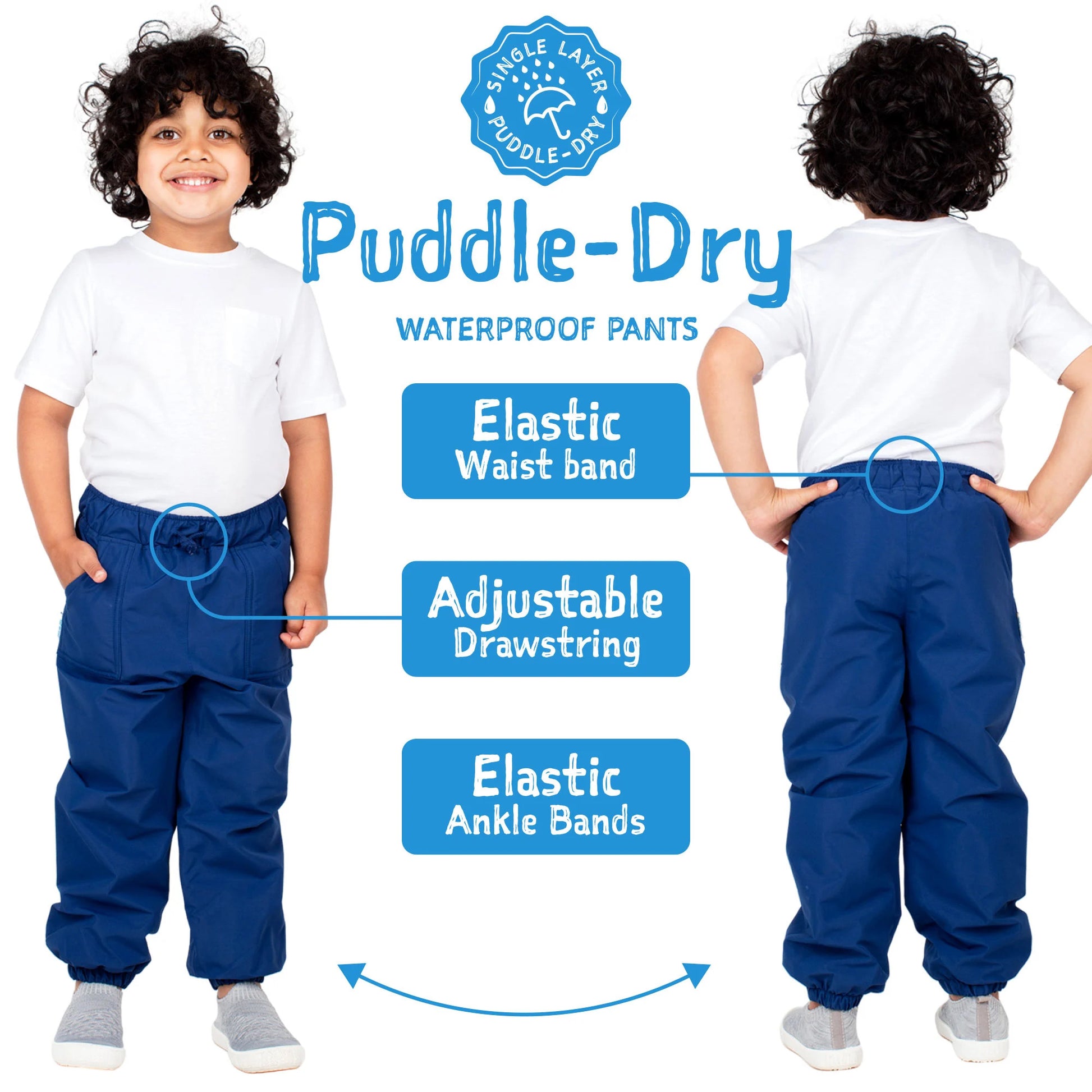 JAN & JUL WATERPROOF PUDDLE DRY RAIN PANTS SOFT BROWN