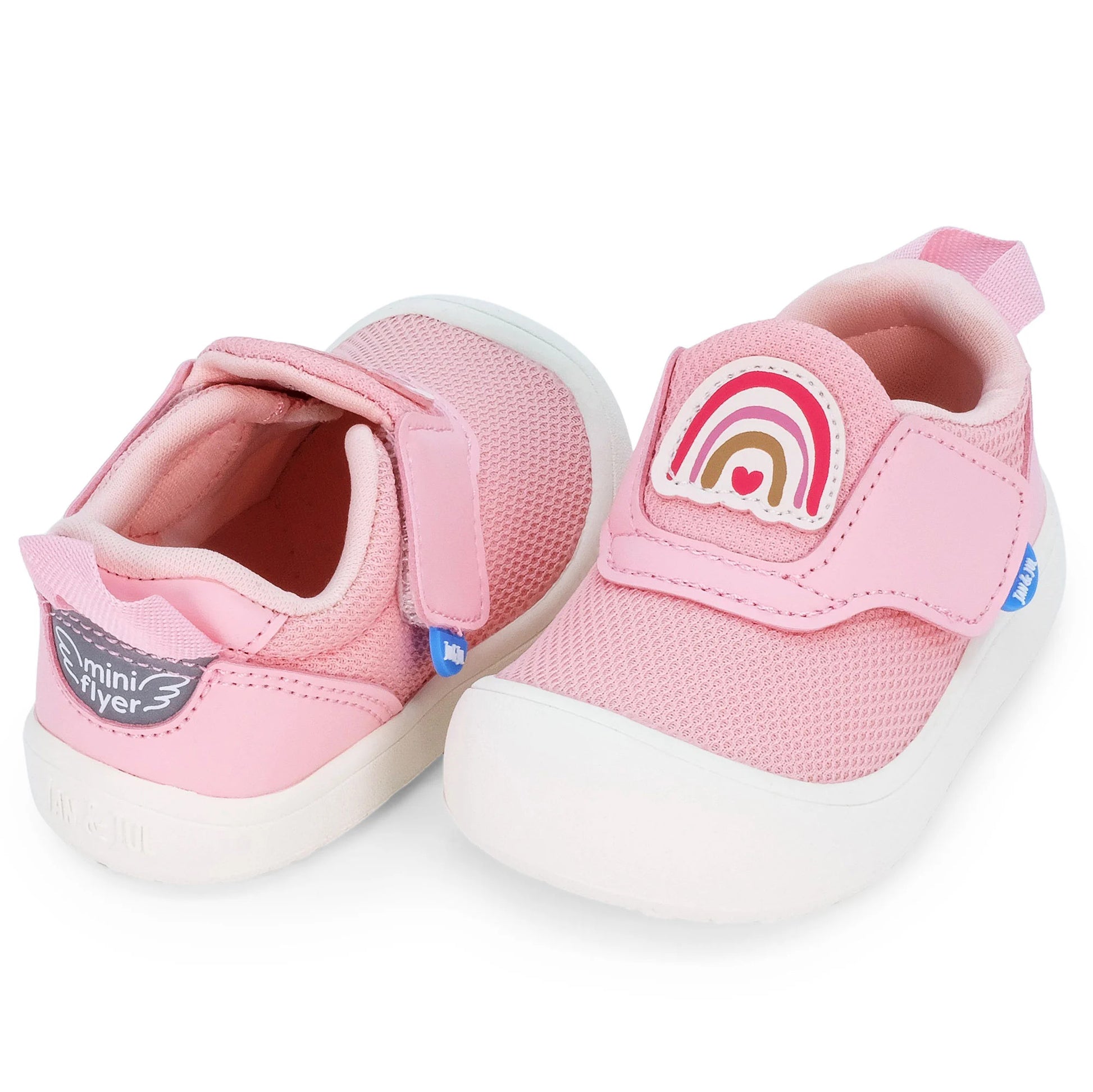 JAN & JUL MINI-FLYER TODDLER SNEAKERS PINK RAINBOW