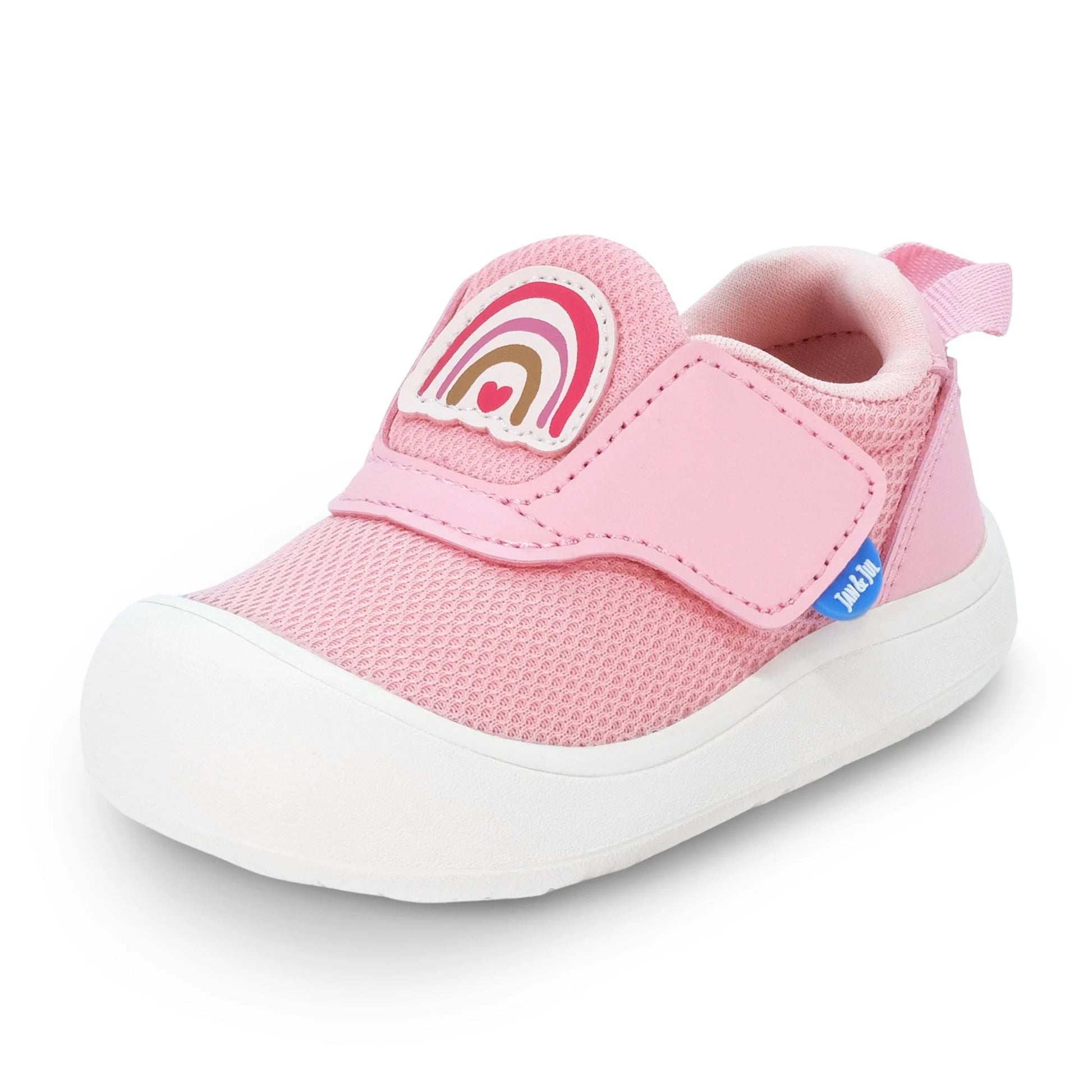 JAN & JUL MINI-FLYER TODDLER SNEAKERS PINK RAINBOW