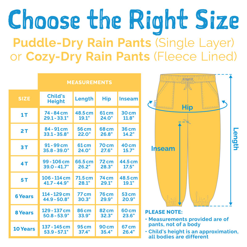 JAN & JUL WATERPROOF RAIN PANTS COZY-DRY TERRAZZO