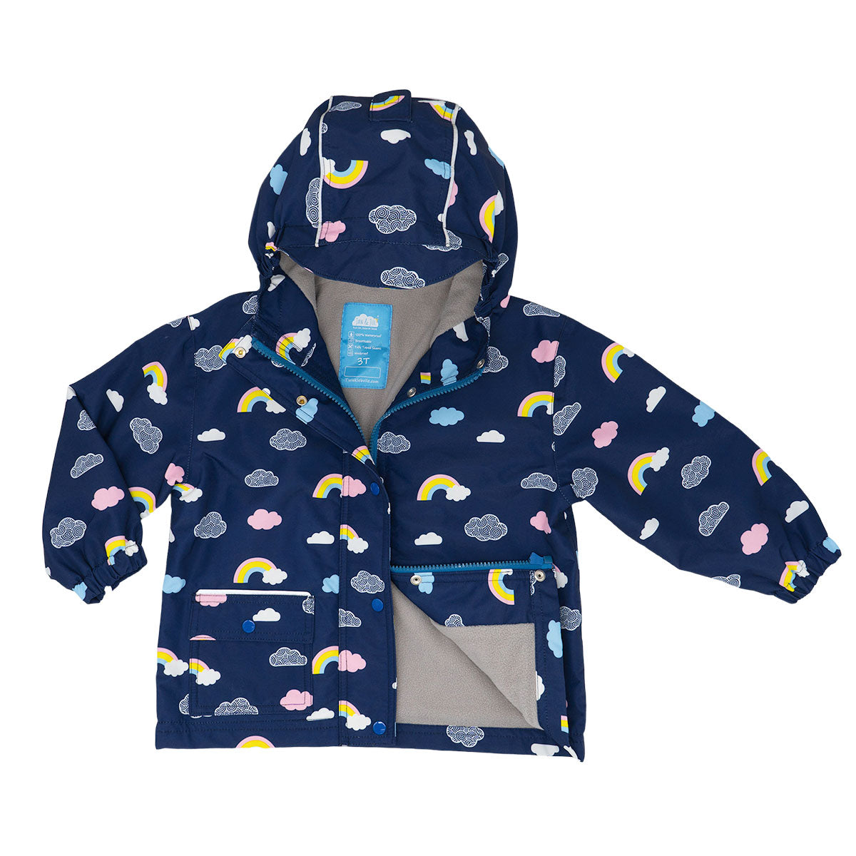 JAN & JUL WATERPROOF COZY DRY RAIN JACKET RAINBOW