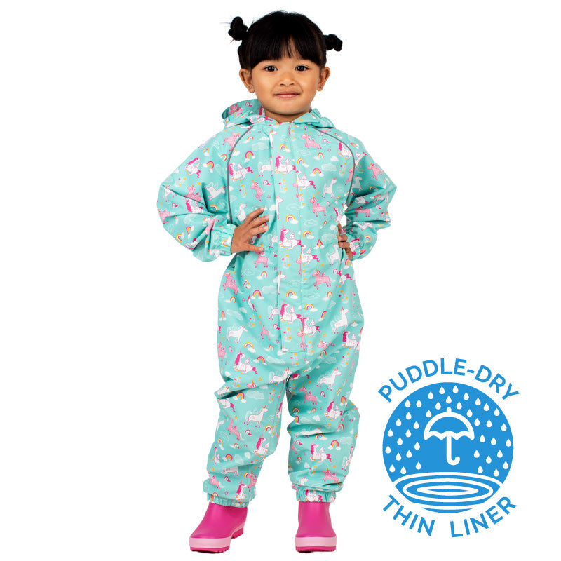 JAN & JUL WATERPROOF PLAY SUIT PUDDLE-DRY  UNICORN