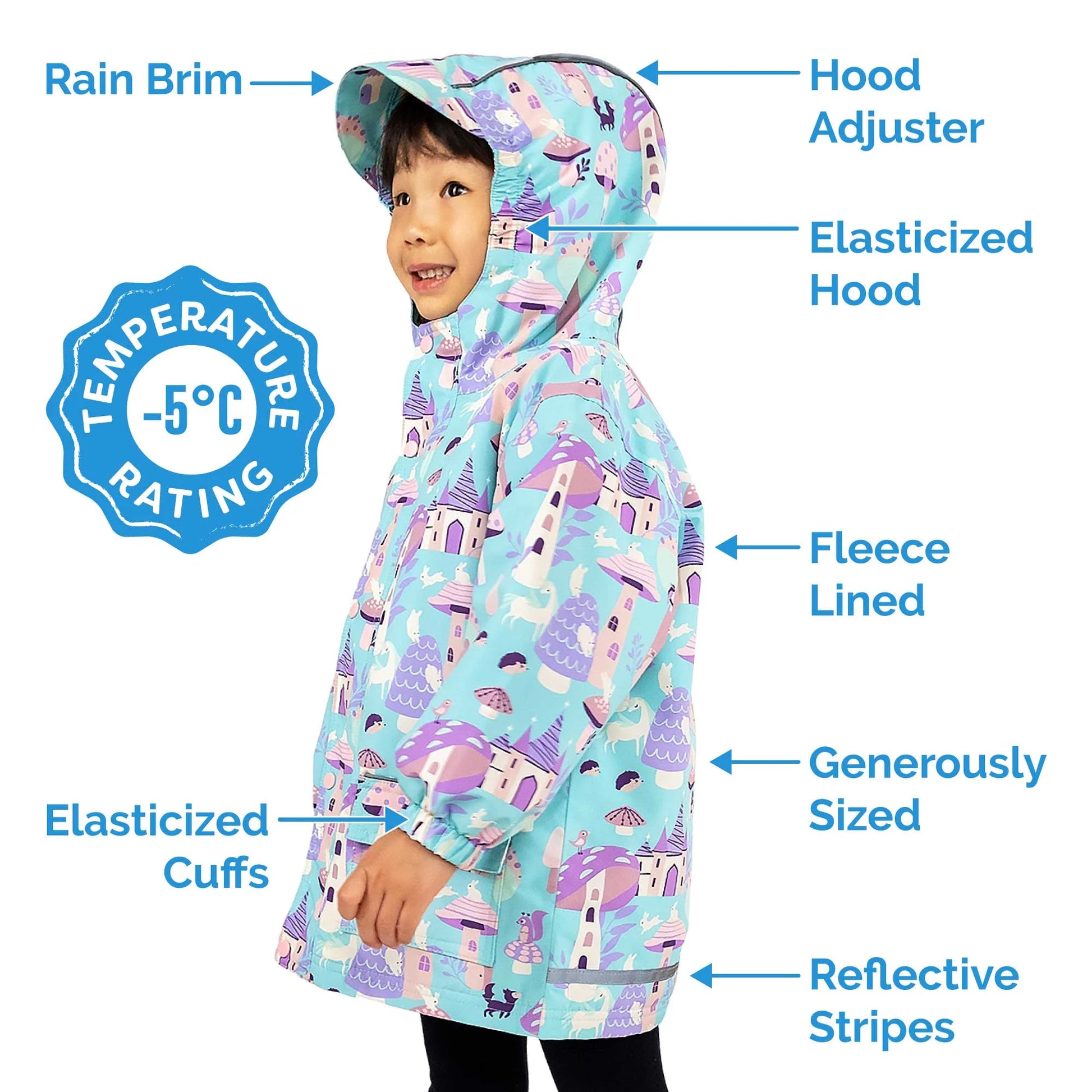 Jan & Jul Waterproof Cozy Dry Rain Jacket Dusty Pink