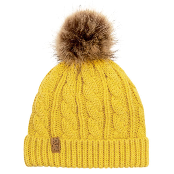 JAN & JUL CABLE KNIT BEANIE ADULT SIZE MUSTARD