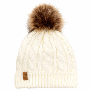 Jan & Jul Cable Knit Twinning Beanies Cream