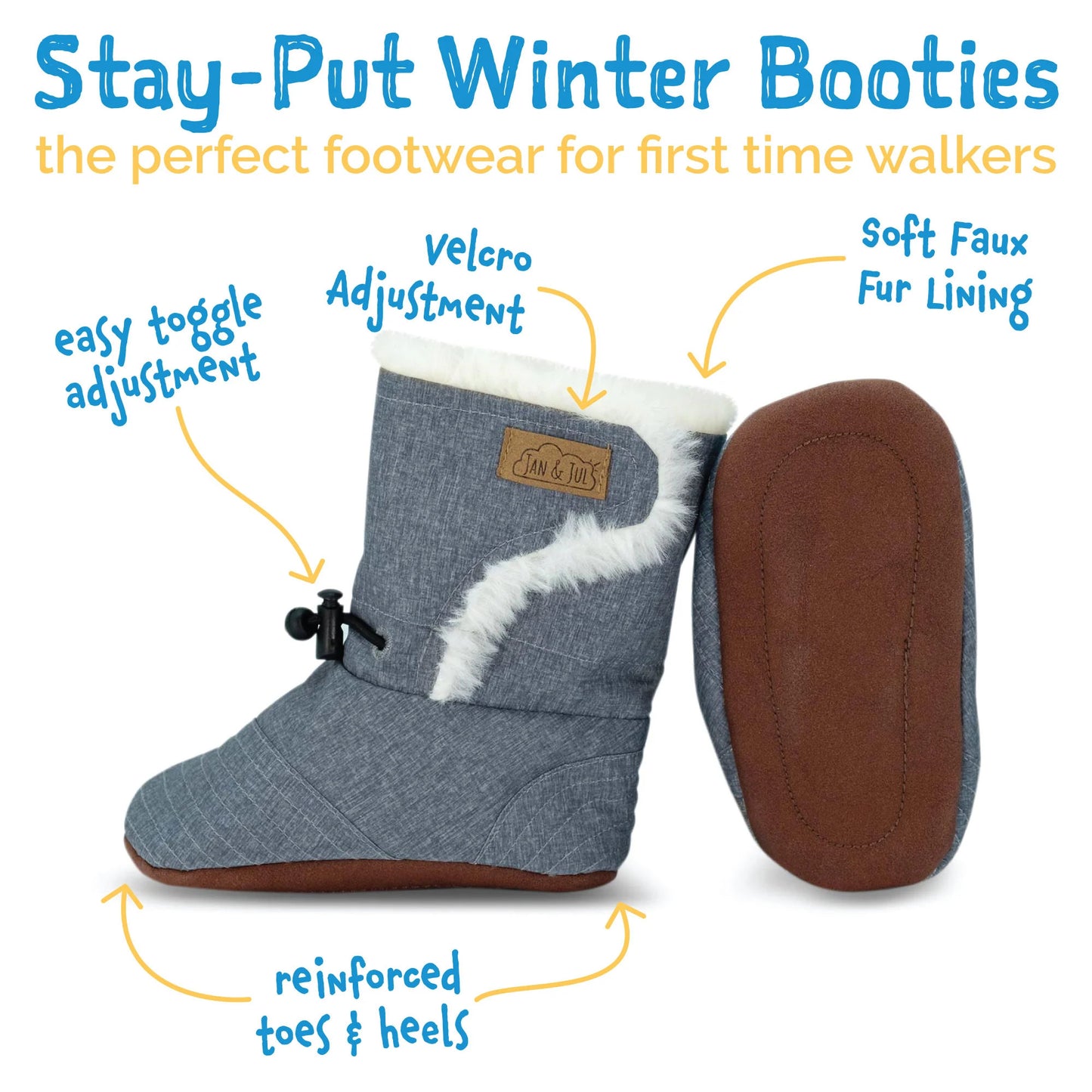 JAN & JUL BABY STAY-PUT WINTER BOOTIES BEAR - baby enRoute