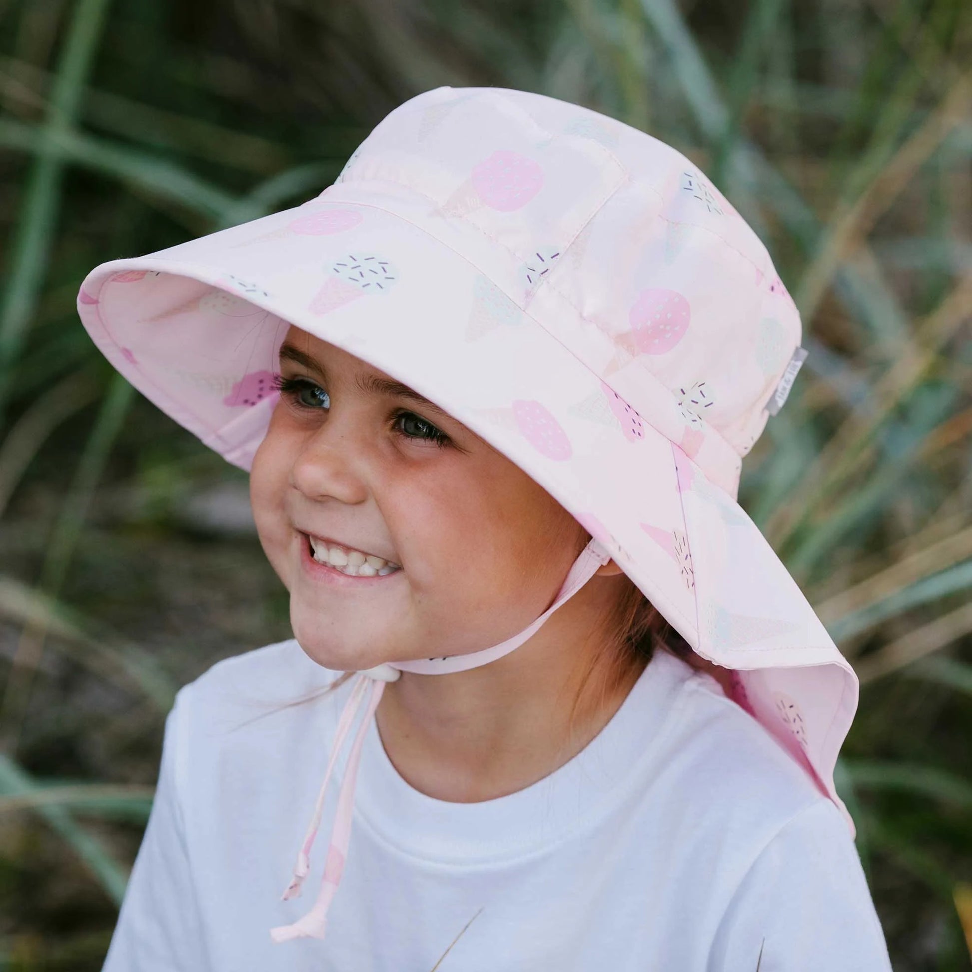 JAN & JUL KIDS WATER REPELLENT ADVENTURE HATS PINK ICE CREAM
